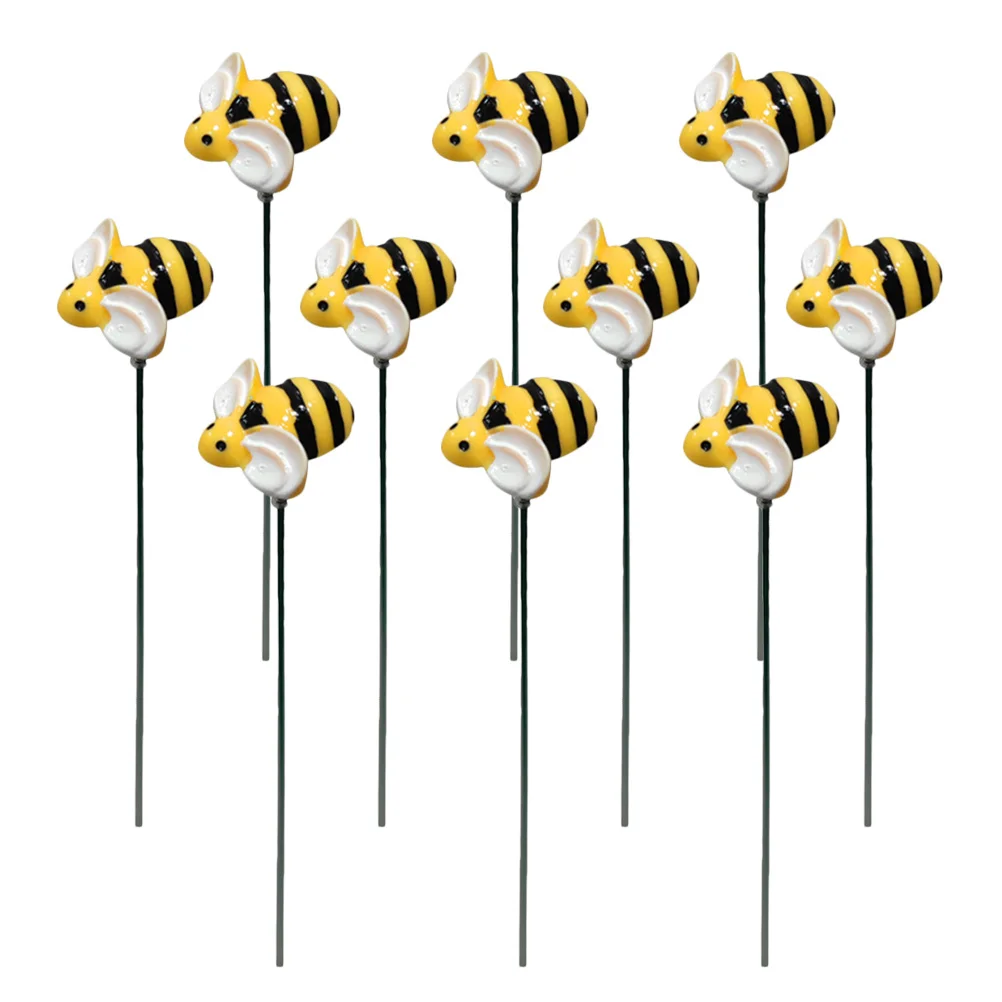 10Pcs 3D Stake Realistic Design with Swinging Wings Resin Iron Decorative Stakes for Outdoor Garden Lawn Decor