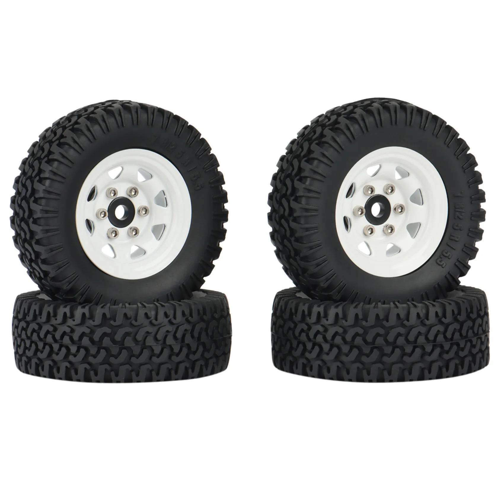 

4PCS 1.55 Metal Beadlock Wheel Rim Tires Set for 1/10 RC Crawler Car Axial Jr 90069 D90 TF2 Tamiya CC01 LC70 MST,1