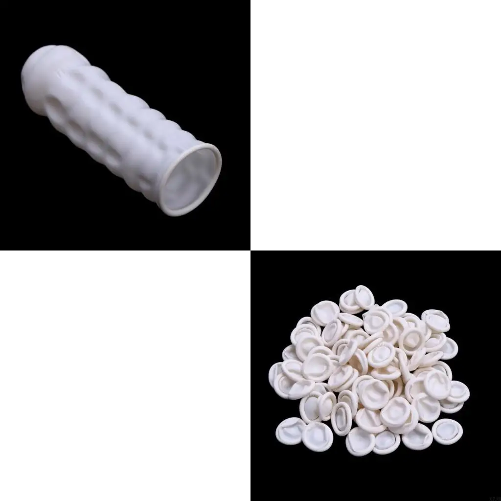 

100pcs Elastic Latex Finger Guards Finger Cots For Sweat Freely and Antislip Use