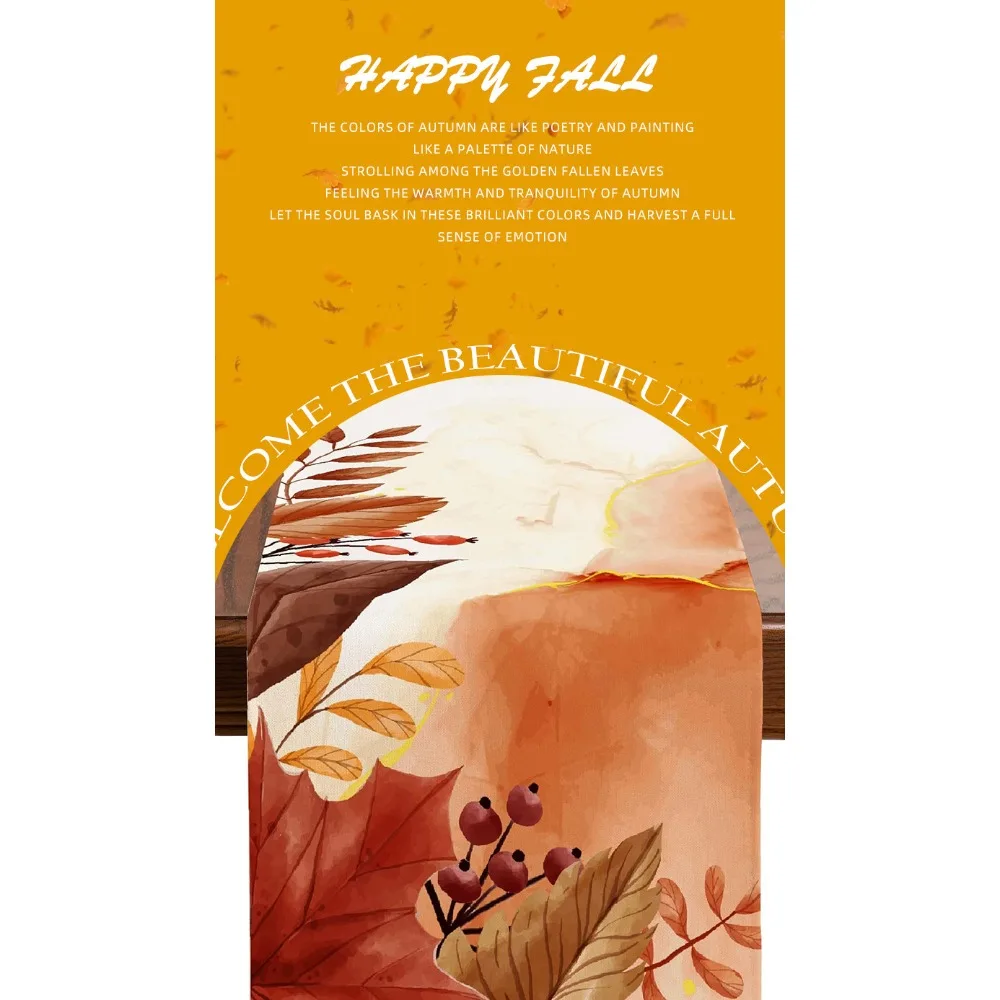 

Fashion New Digital Printing Autumn Table Flag Tablecloth Creative Living Room Dining Room Decoration Atmosphere Table Flag