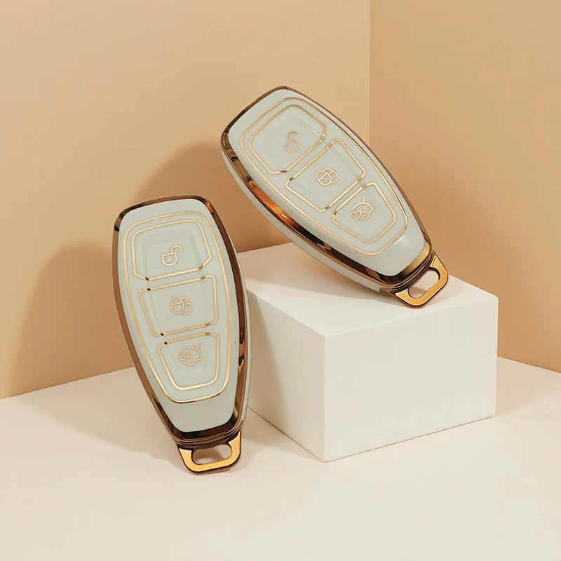 جديد بولي TPU سيارة عن بعد مفتاح ذكي غطاء قذيفة لفورد فييستا التركيز 3 4 مونديو Ecosport كوغا التركيز ST حامي فوب اكسسوارات #6