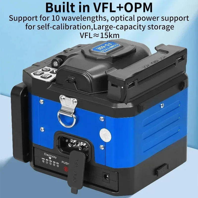 

FS-60E Fiber Fusion Splicer machine 6 Motors with touch screen OPM VFL 10 languages Fast Welding Tool