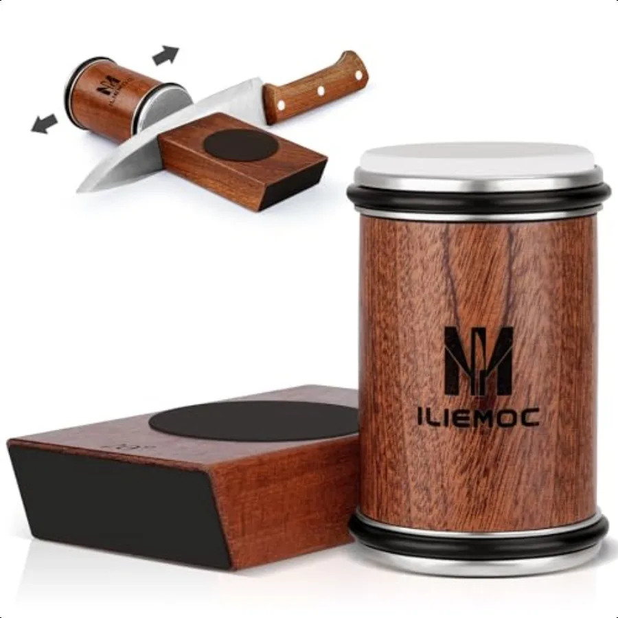 

Rolling Knife Sharpener Kit Kitchen Knife Sharpener with Diamond and Ceramic Grinding Disc Magnetic Roller Knife Sharpening Kit