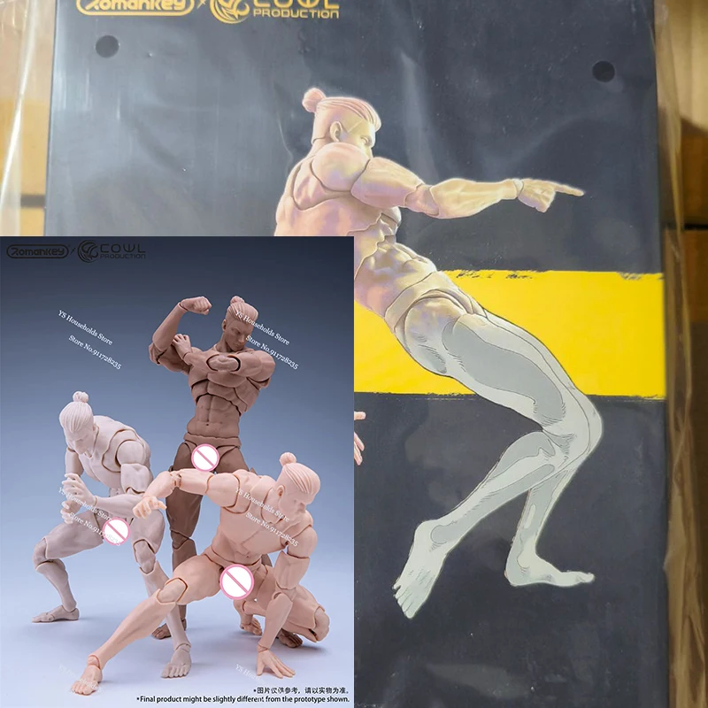 

Romankey X COWL 1/12 Anime Super Flexible Man Soldier Black White Suntan Skin Body Model Toys Accessory For 6" Action Figure