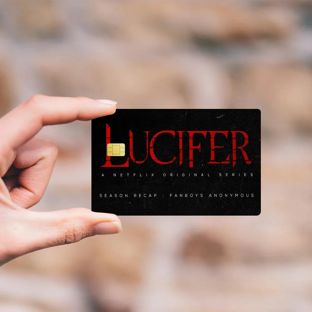 ملصقات بطاقة الائتمان Hello Detective Degenerate Angel Lucifer لـ VISA Bank Bus Metro Access Card غطاء طبقة رقيقة واقية