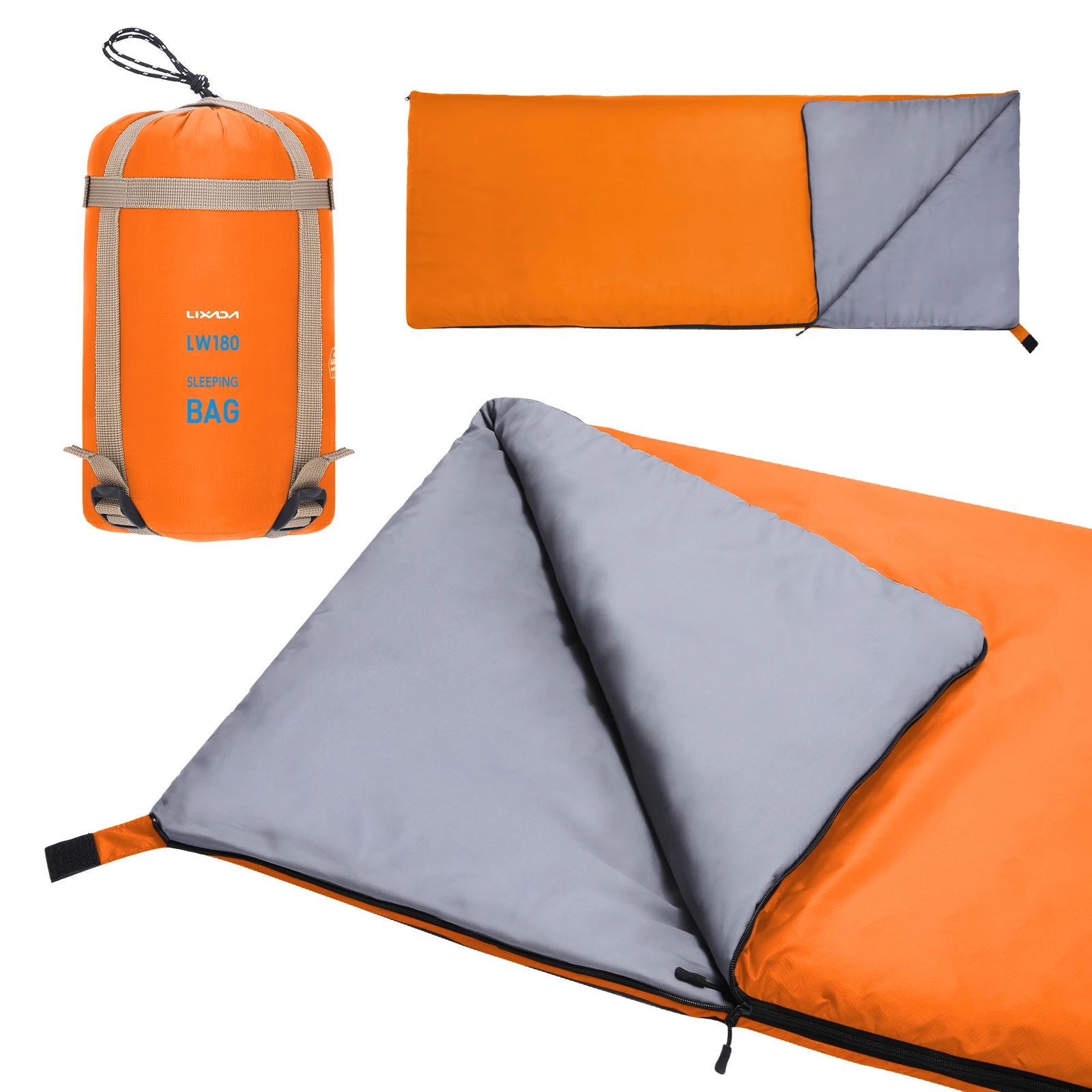 LIXADA Envelope Sleeping Bag Adult Camping Outdoor Mini Walking beach Sleeping Bags Ultralight Travel Bag Spring Autumn