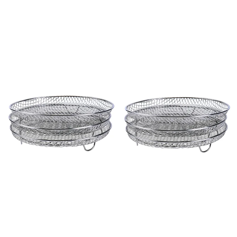 

A67K-2Pcs Air Fryer Spare Parts Accessories For Ninja Foodi Dehydrating Rack Steaming Rack Dry Fruit Rack Grill