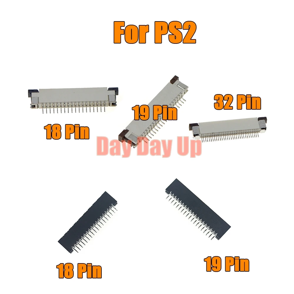 Soquete de filme chave, 2 peças, 18 pinos, 19 pinos, 32 pinos, para sony ps2, fita flexível, cabo flexível, porta de conexão, conector de soquete de filme condutor