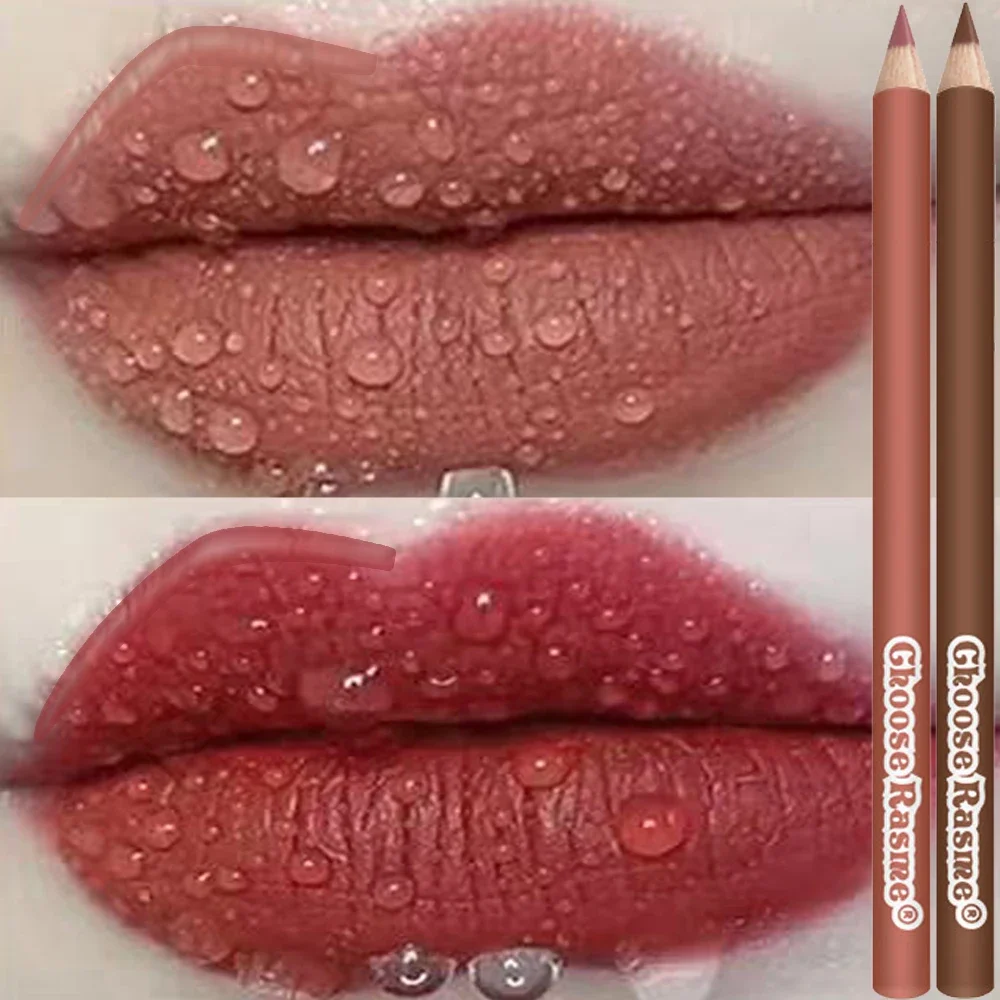 6pcs Nude Lipliner ชุดปากกา Matte Nude Contour Lip Liner ดินสอลิปสติก Waterproof Long Lasting ลิปสติกปากกา LIPS Tint เครื่องสําอาง