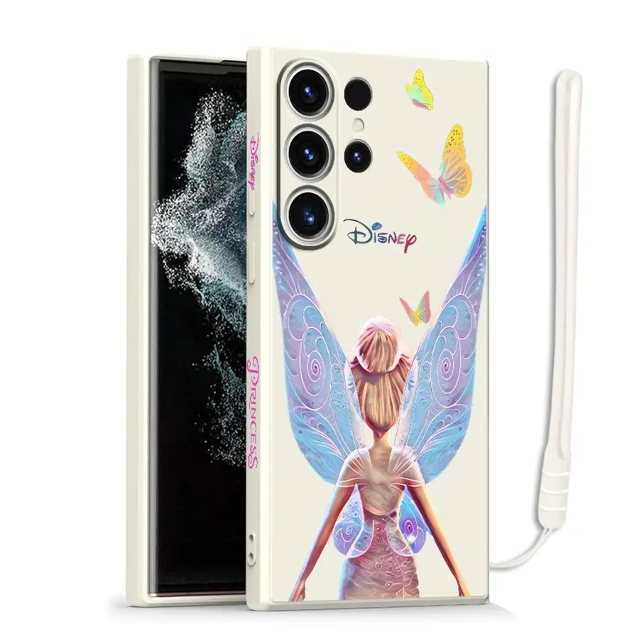 ديزني تينكر بيل جراب هاتف لسامسونج غالاكسي S24 الترا S22 S23 الترا 5G نوت 20 S20 FE S21 S25 زائد لينة غطاء من البولي يوريثان