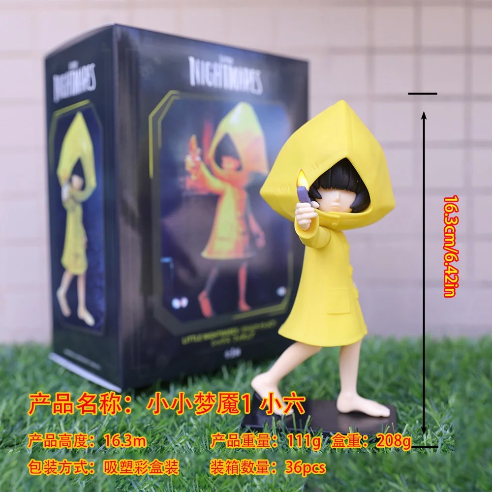 17 سنتيمتر أنيمي Gam الكوابيس الصغيرة ستة الشكل الأصفر معطف واق من المطر فستان نموذج لعبة أحادية دمية الدائمة موقف عمل الشكل البلاستيكية