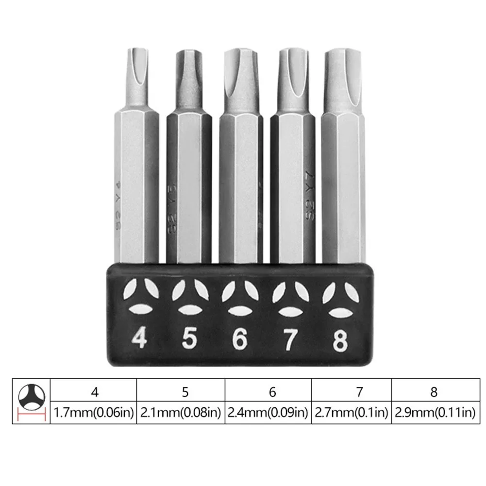 4/5pcs 50mm Length Special-shaped Screwdriver Set U-shaped Y-Type Triangle Triangle Inner Cross Screwdriver Bit Hand Tool