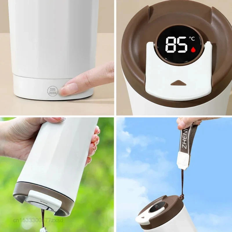 Xiaomi copo de aquecimento elétrico com display digital inteligente C2PRO 350ml grande capacidade para acampamento doméstico copo de aço inoxidável 316