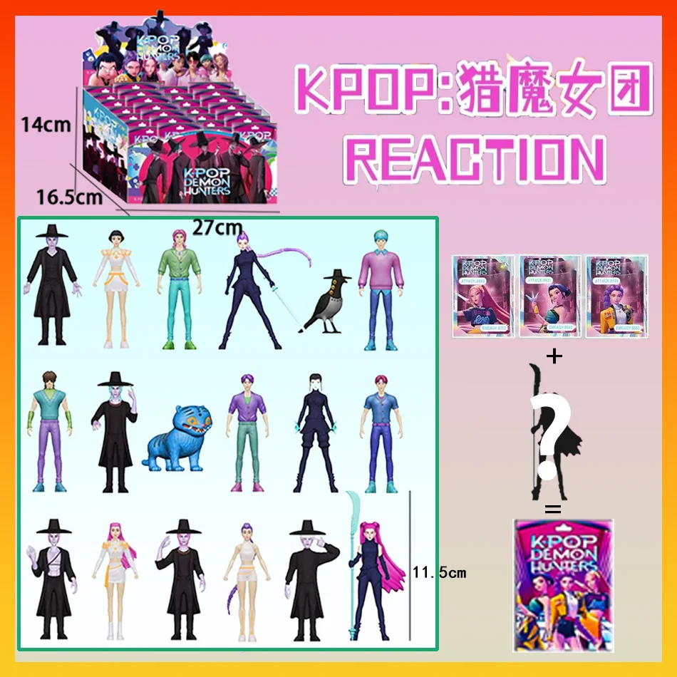 애니메이션 케이팝 데몬 헌터즈 피규어 블라인드 박스 데몬 헌터즈 루미 미라 조이 타이거 장난감 책상 장식품 아이 선물