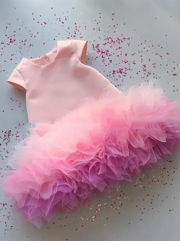 2025 Kids Girl Sequined Dress Littl Baby Sleeveless Patchwork Tutu Dresses Children Wedding Party Frocks Infant for Eid Vestido