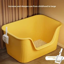 New Cat Litter Box Giant Pet Toilet Semi-closed Splash-proof Open Extra-large Cat Litter Box Pet Supplies