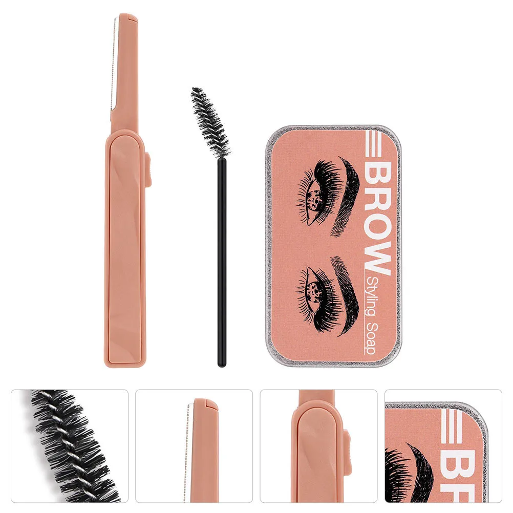 3 個の眉毛スタイリングワックス透明眉ポマードボリュームのある定義された眉を一日中保持するためのメイクアップ用品ツールセット