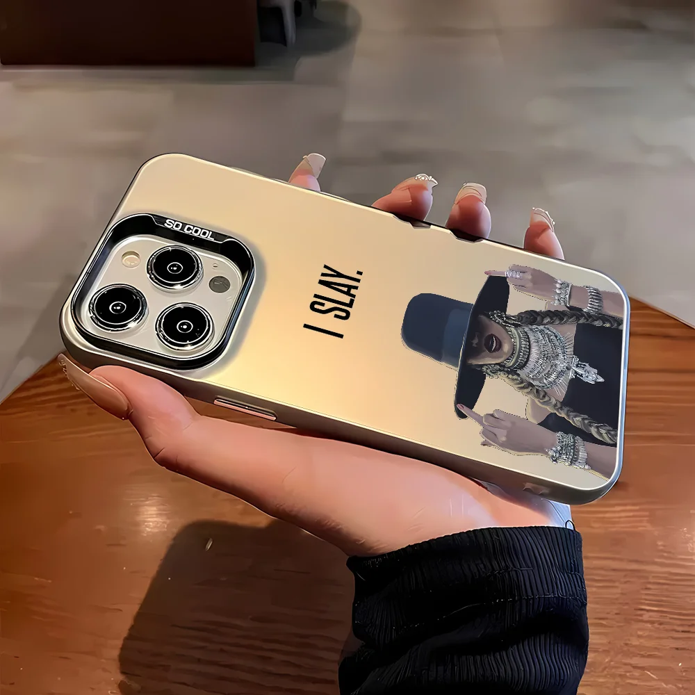 حافظة هاتف B-Beyonce Hot Singer حافظة لهاتف آيفون 16 15 14 13 12 11 Mini Pro Max X XR XSMAX 8 7 Plus مضادة للسقوط وظهر غير لامع