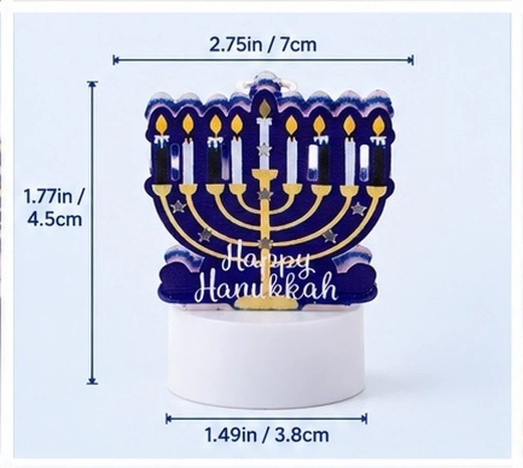 Iron LED Flameless Hanukkah Candles Set Elegant Menorah Design Bright Long-Lasting Illumination for Home Party Outdoor Camping