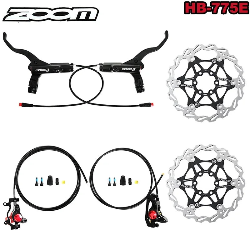 

ZOOM HB-775E Bicycle Hydraulic Brake Set E-Bike Mtb Power Off Zoom Hydraulic Brakes 160 Disc Brake Rotors Electric Bike Scooter