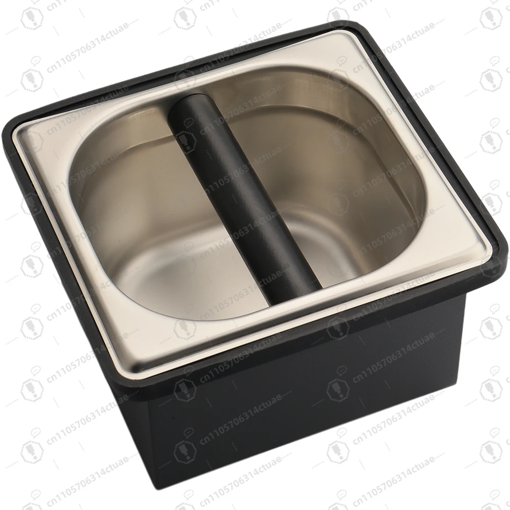 Stainless Steel Recessed Coffee Grounds Knock Box Barista Tools Espresso Portafilter Knock Box Black