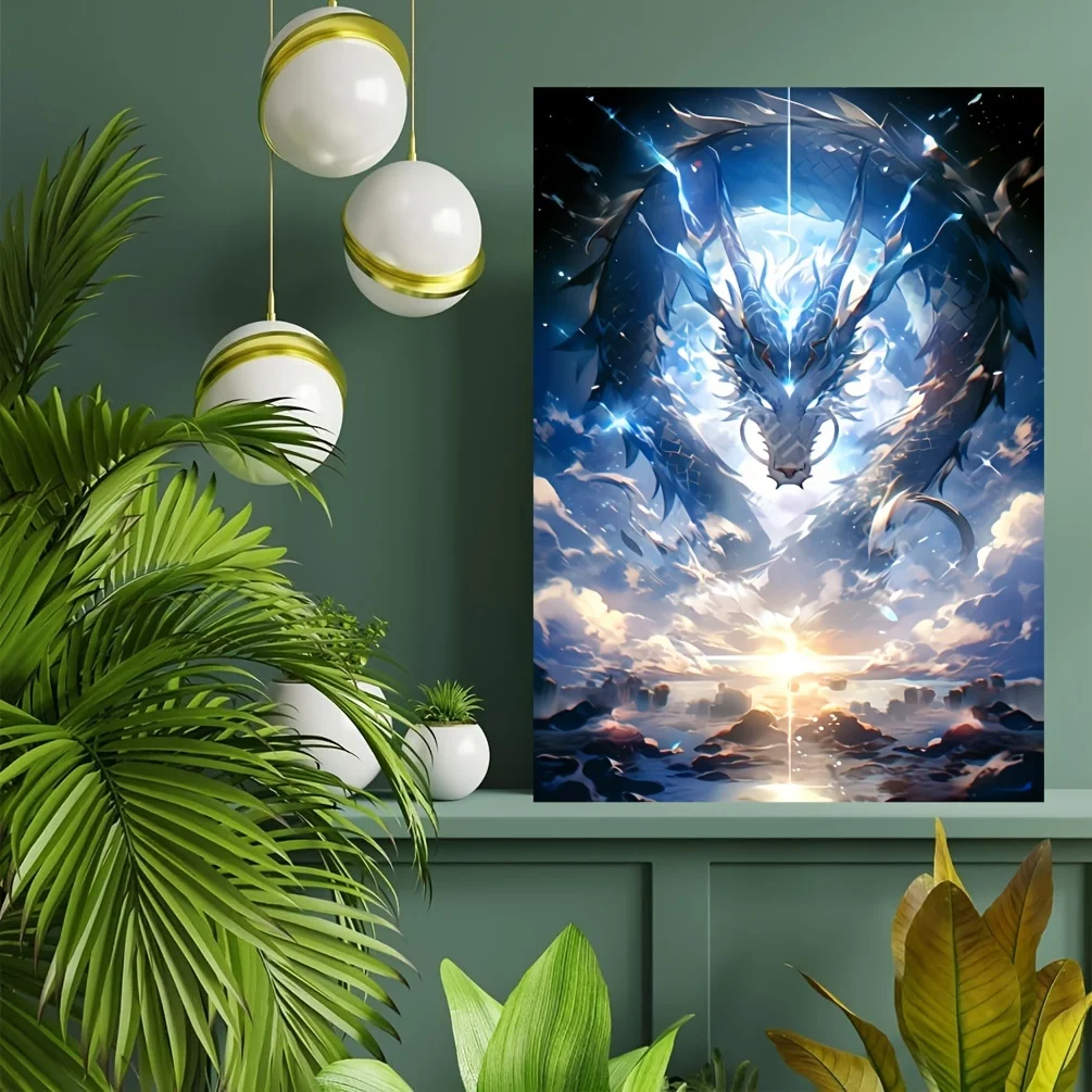 1000 pezzi puzzle drago, cartone senza cuciture per adulti spesso e durevole, 19,7x27,5 pollici, multicolore, rettangolare, portatile, b