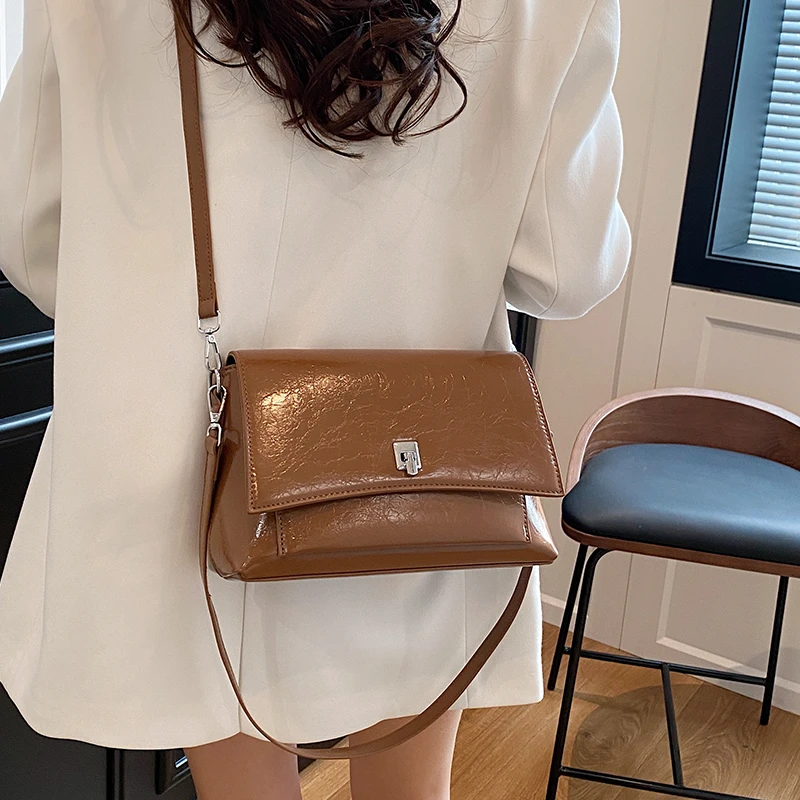 

Elegant Ladies Crossbody Bag Leather Shoulder, Women's Handbag Messenger Tote, Luxury Brand By Famous Designer, Classic Style