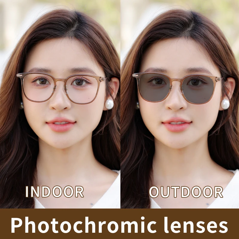 Photochromic Reading glasses for Women Large Oversized Titanium & TR90 Frame,Hot Fashion Sunglasses Presbyopia Eyeglasses