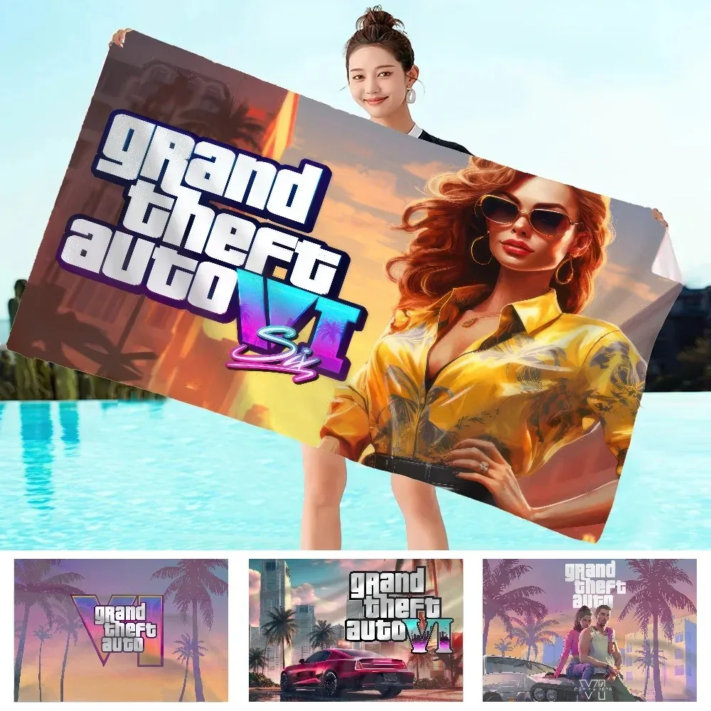 

GTA 6 Game Towel Bath towel pattern beach towel quick drying and absorbent Pure Cotton basically never fade