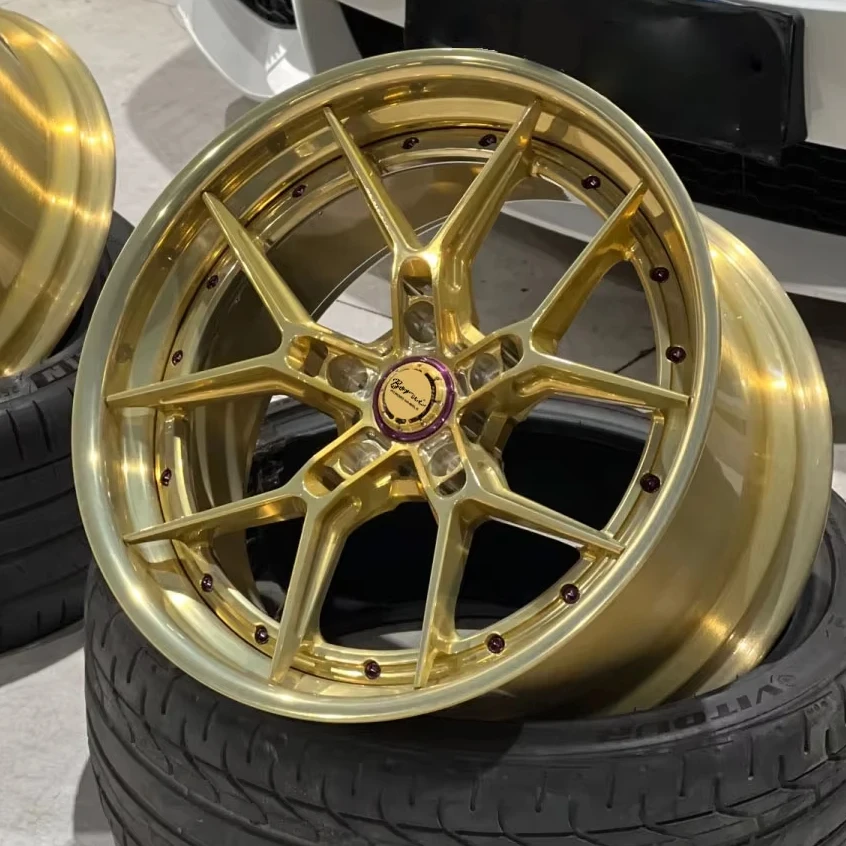 

Borui Customized 2 Piece Super Deep Concave Brushed Bronze Polished Lip Deep Concave Forged Wheels 5x112 5x114.3 5x120 5x130