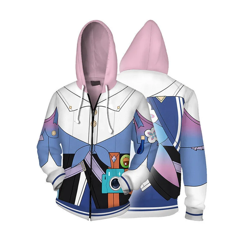 Hot Game Honkai Star Rail 3D Print Zip Up Women/Men Hoodie Sweatshirt Streetwear Hip Hop March 7th Cosplay Zipper Hooded Jacket