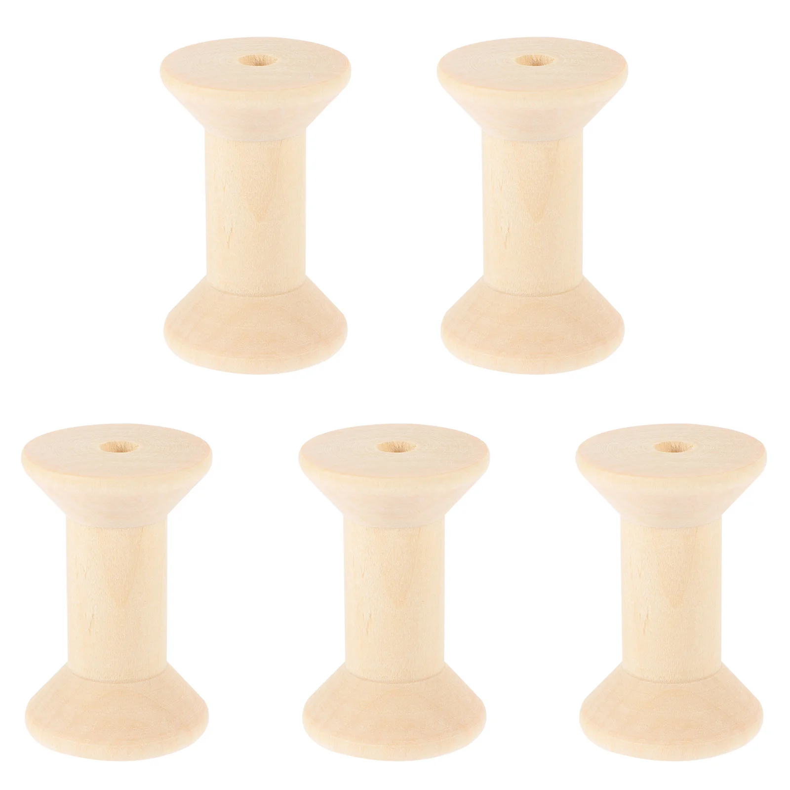 Bobinas de madera Natural, bobinas de hilo de madera, suministros para manualidades de costura para bricolaje, bobinado de alambre de bordado, carretes de bobinado de madera, 5 uds.
