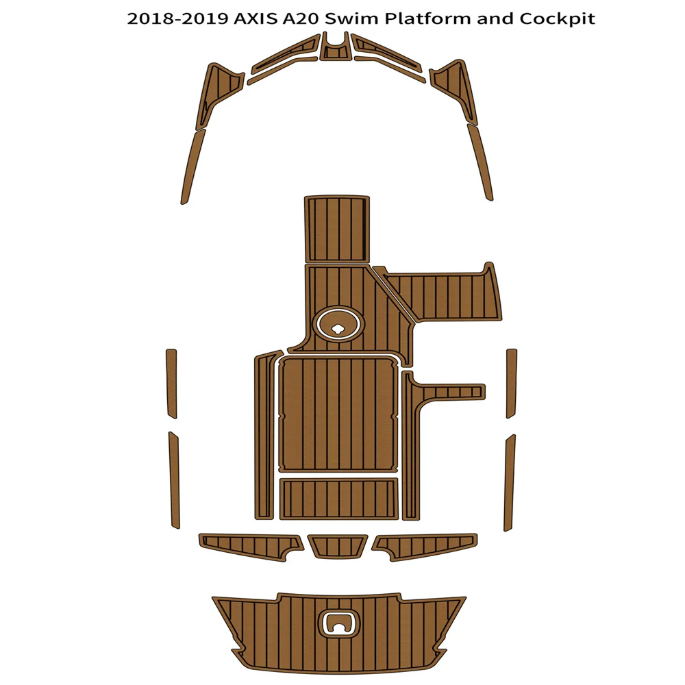 

2018-2019 AXIS A20 Swim Platform Cockpit Pad Boat EVA Foam Teak Deck Floor Mat SeaDek MarineMat Style Self Adhesive