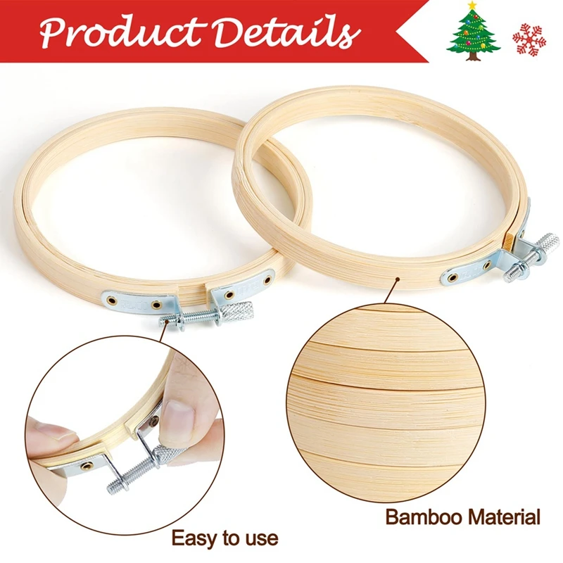 48Pieces Embroidery Hoop Mini Embroidery Hoop Bamboo Round Hoop For DIY Craft Needlework, Sewing And Crafts