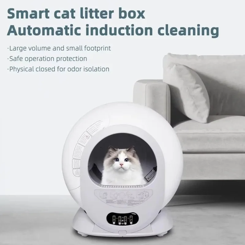 2026 NewSelf Cleaning Cat Litter Box, Automatic Cat Litter Box with APP Control Odor Removal Safety Protection for Multiple Cats