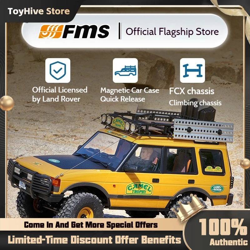 

FMS 1/10 Camel Cup Land Rover Официальная авторизованная симуляция RC автомобиль с дистанционным управлением Альпинистский автомобиль 1:10 Большой Land Rover FCX10