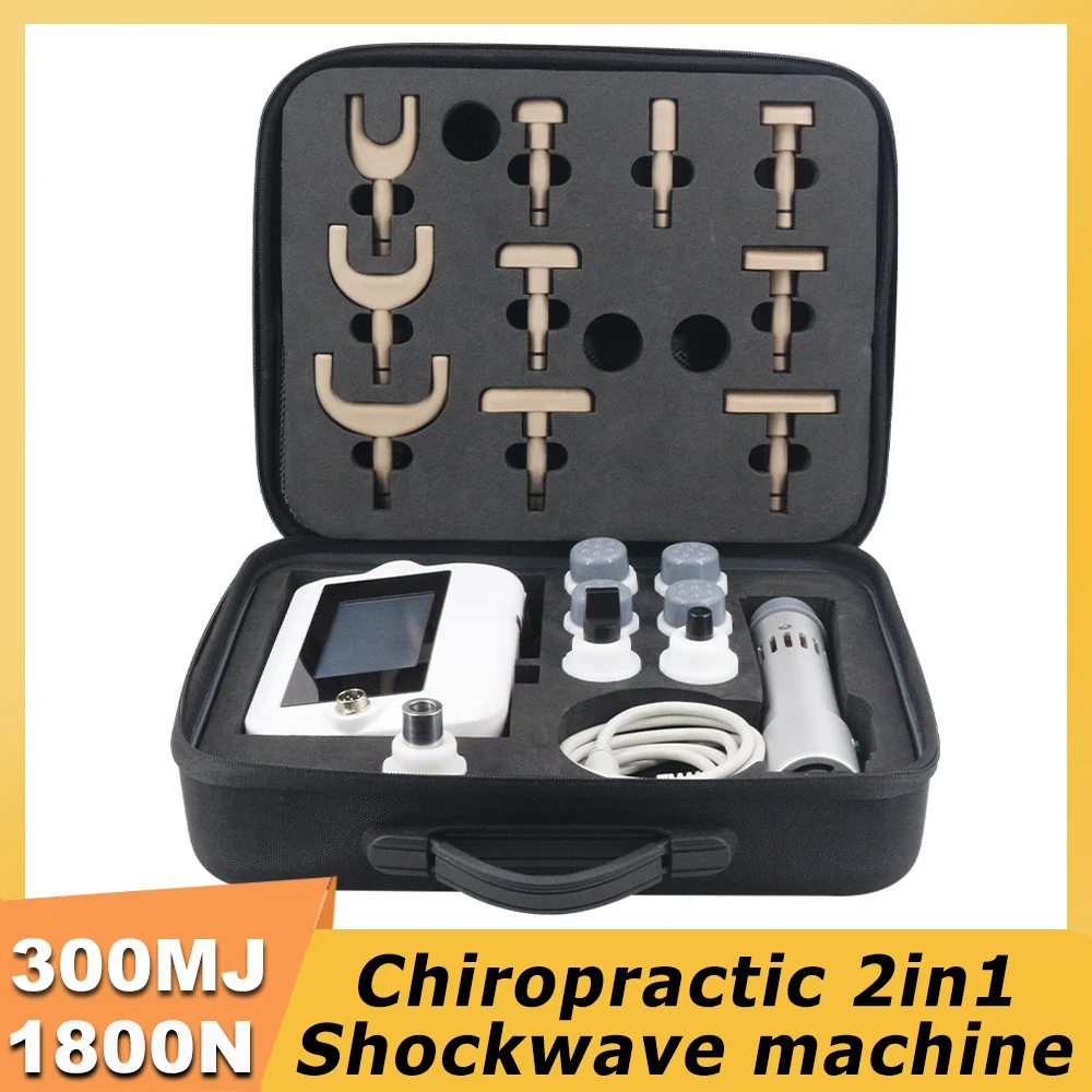 

300MJ Shockwave Therapy Machine ED Treatment Sports Injuries Pain Relief Chiropractic Correction Adjusting Tools Dual System