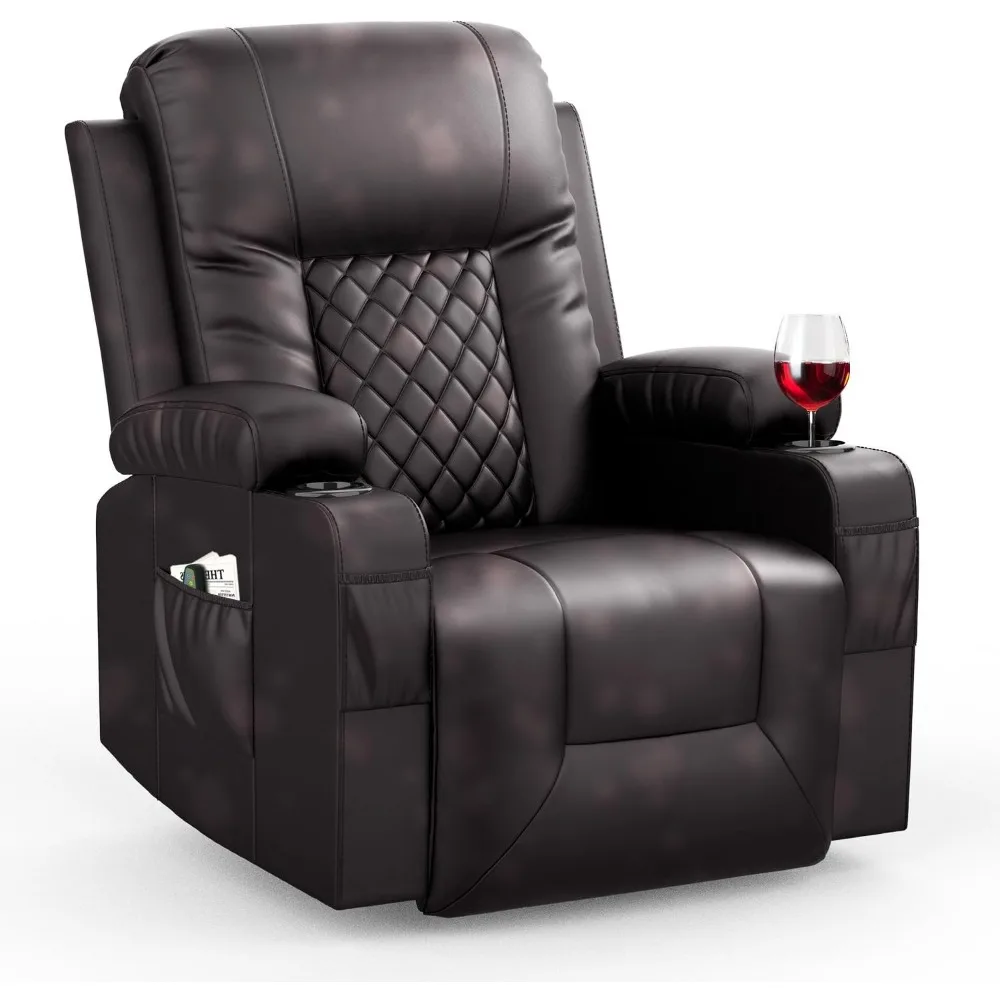 

Recliner Chairs for Adults, Massage Rocker with Heated Modern Ergonomic Lounge 360 Degree Swivel Lounge Recliners