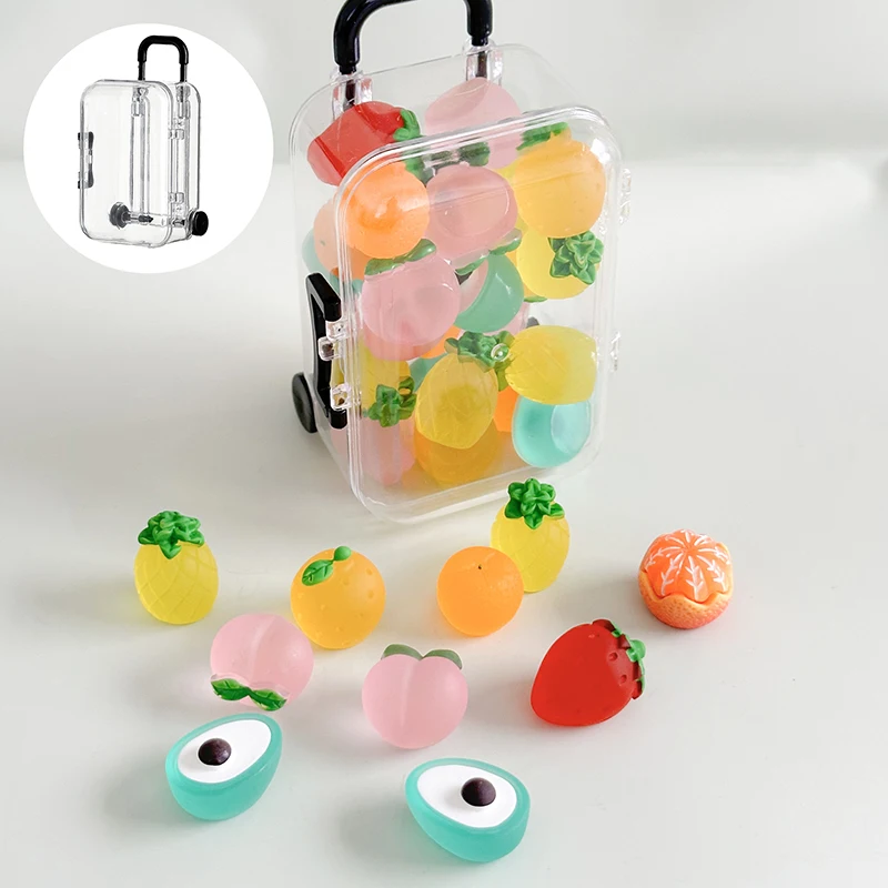 Luminous Ornament Mini Suitcase With Retractable Wheels Movable Transparent Jewelry Cute Storage Exhibition Display Box  ﻿