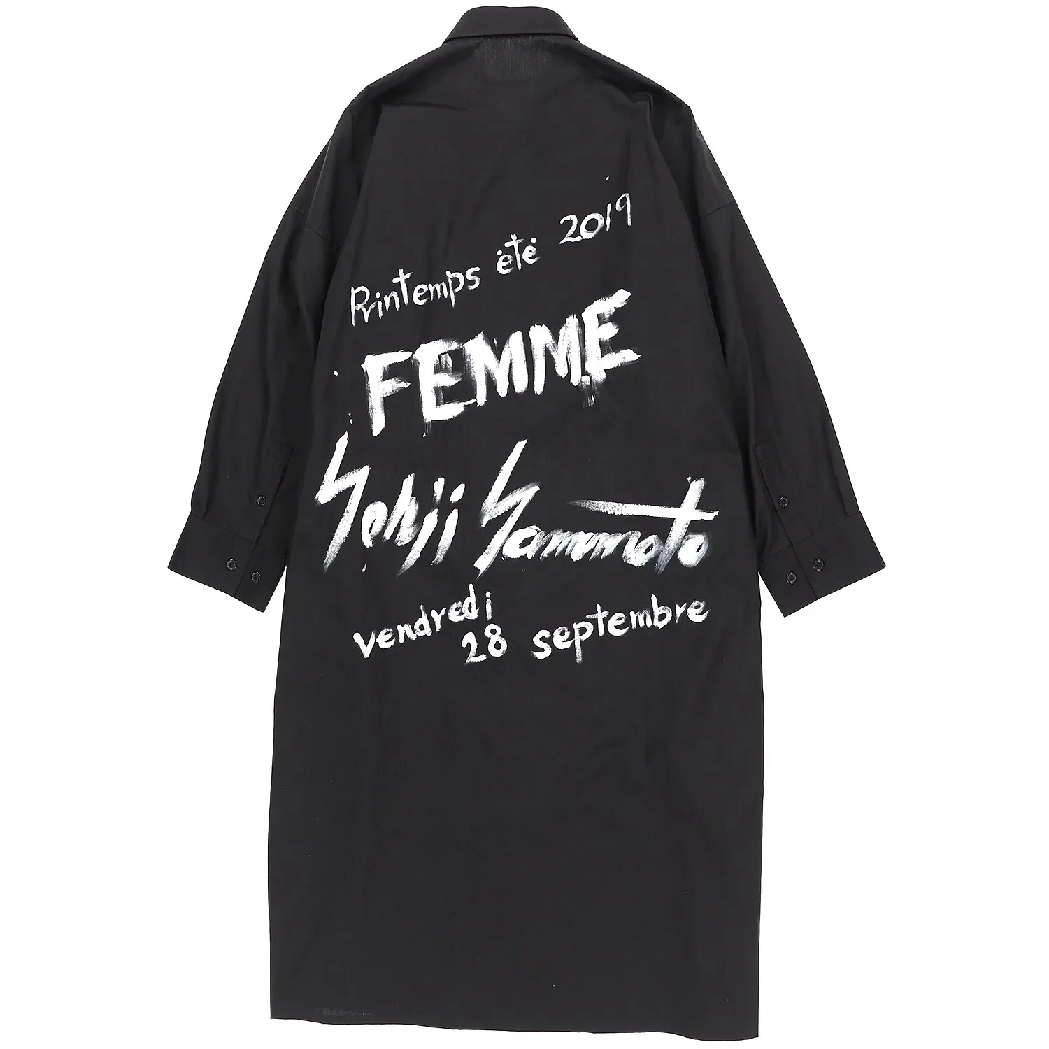 يوجي أوك مطبوعة بوبلين طويلة. يوجي أوك البوبلين المطبوع طويل