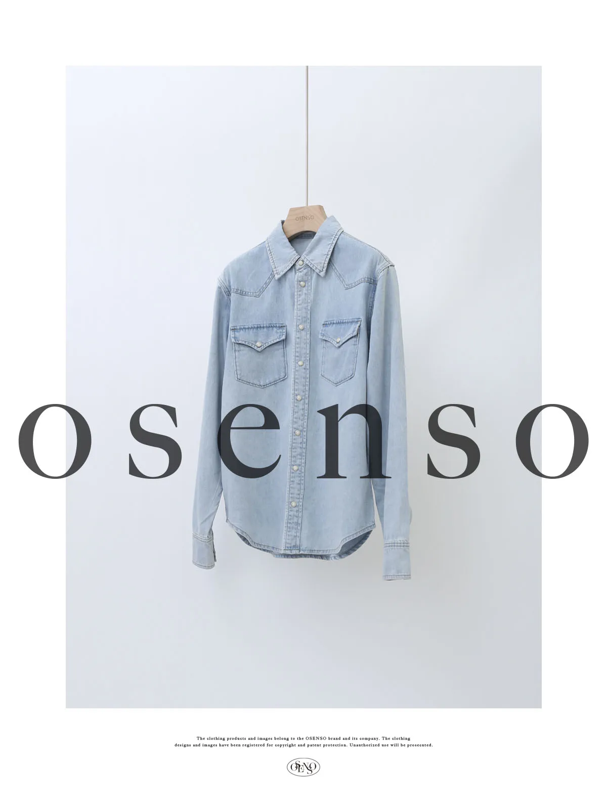 

OSENSO Универсальная формула Ранняя весна Повседневная мода Простой дизайн Джинсовая одежда из хлопка и полиэстера Смесь лиоцеллов Long Sve