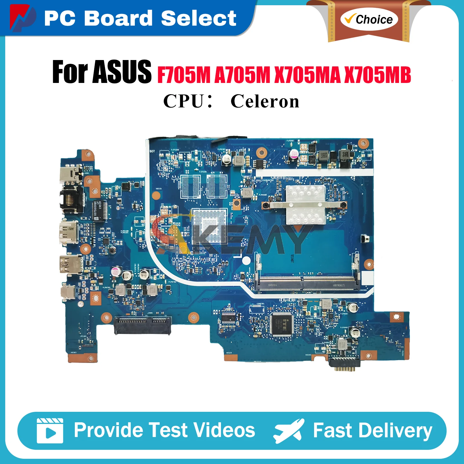 

X705MA Laptop Motherboard For ASUS VivoBook F705M X705MB X705M A705M X705MA Mainboard With Celeron CPU 100% tests OK fast ship