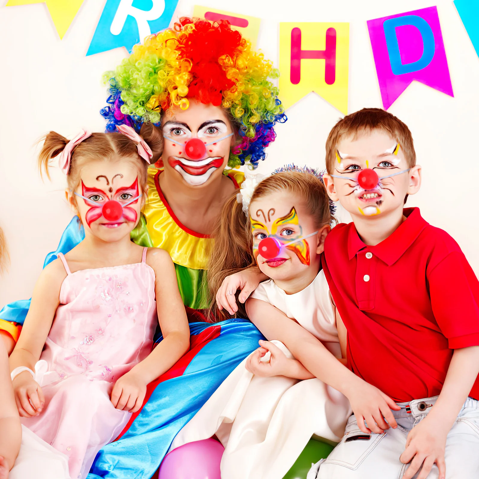 

12Pcs Glow in Dark Clown Nose Red Flashing Light Plastic Fun Accessory for Party Carnival Halloween Christmas Dress Up Game