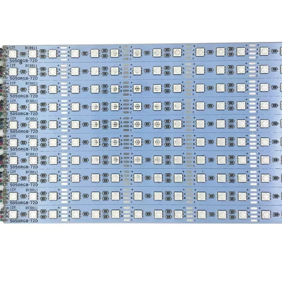 100pcs 100CM Smd 5050 RGB LED Bar Light DC12V 24V 1Meter 72LEDs Colorfull Aluminum Hard Rigid Strip for Holiday Show Exhibition