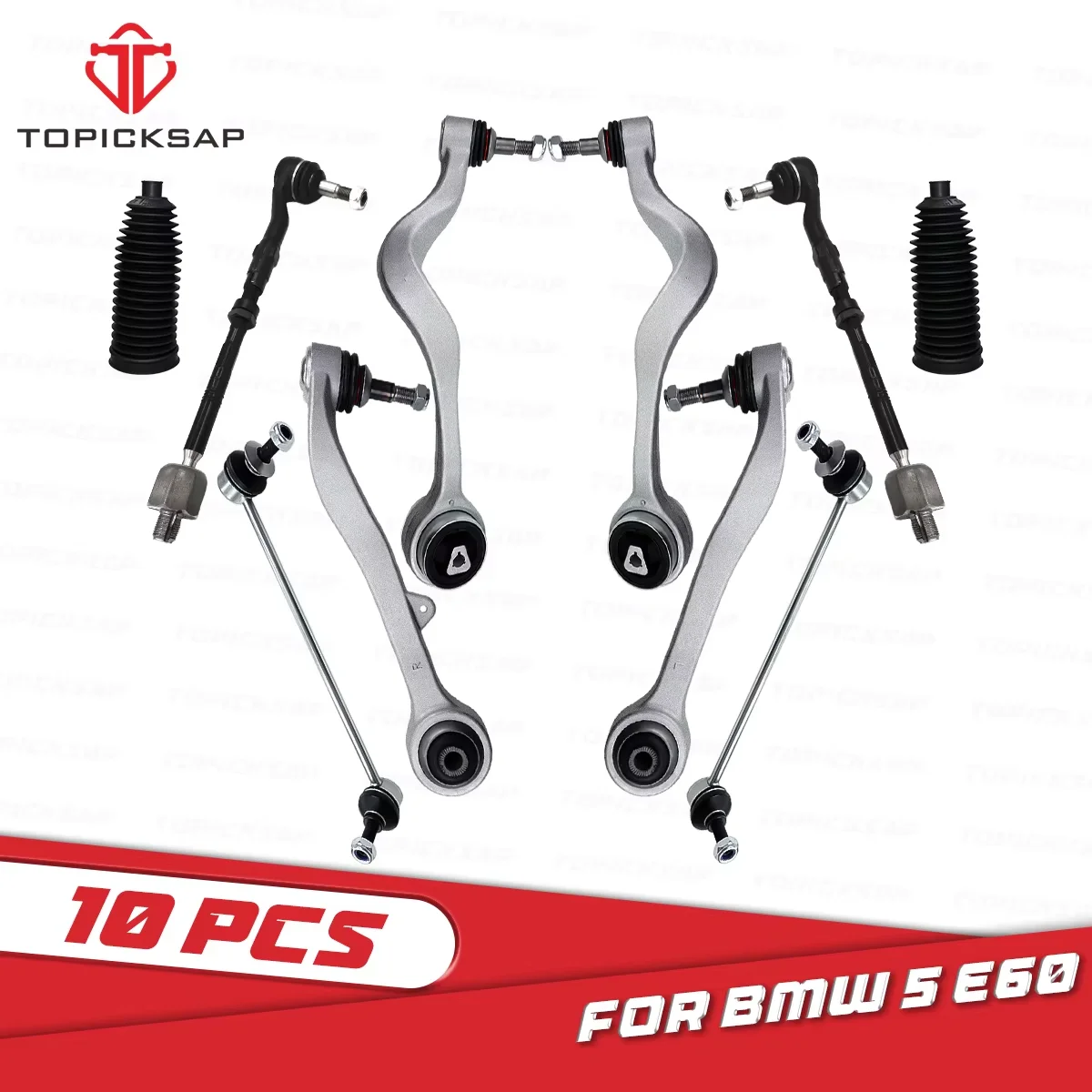 

TOPICK 10Pcs Front Lower Control Arm Stabilizer Sway Bar End Link Tie Rod Kits for BMW E60 525i 535i 550i M5 2004-2009 2010