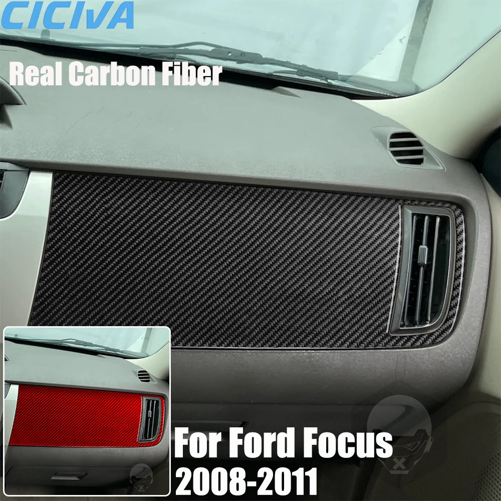 

Настоящие автомобильные аксессуары из углеродного волокна, накладка на панель пассажира, мягкая наклейка для Ford Focus MK2 S/SE/SES/SEL 2008 2009 2010 2011