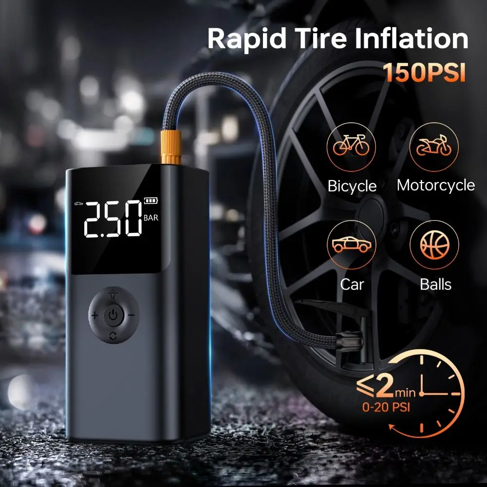 New 4 In 1 Car Jump Starter 1000A 12V Tire Inflator with LED SOS Light Portable Air Pump For Car/Motorcycle/ Bicycle