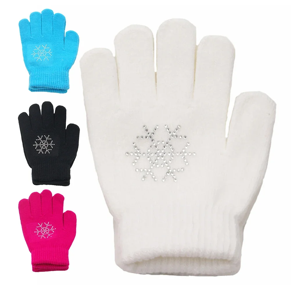 Skating Gloves Figure Skating Gloves Cotton Non-Slip Winter Warm Stretch Glove Children Kids Cycling Gloves For Ice Sports