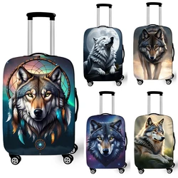 Juste de bagage imprimée Galaxy Wolf Dreamcatcher pour voyage, housses de valise anti-poussière, housse de valise à roulettes élastique