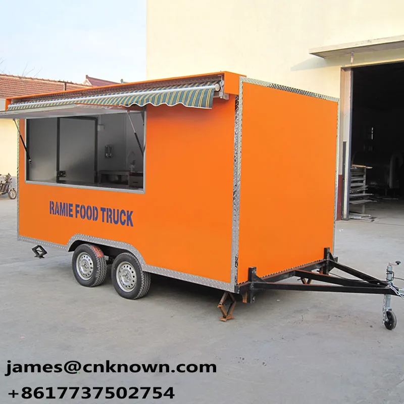 CE approved 4m long mobile snack hotdog food cart with towbar for sale